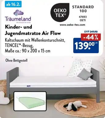 Aldi Nord Träumeland Kinder- und Jugendmatratze Air Flow Angebot