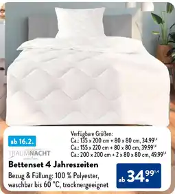 Aldi Nord TRAUMNACHT Bettenset 4 Jahreszeiten Angebot