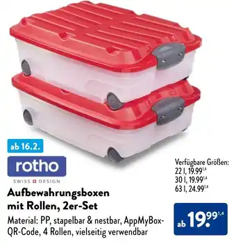 Aldi Nord rotho Aufbewahrungsboxen mit Rollen, 2er-Set Angebot