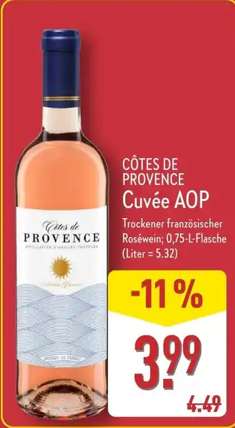 Aldi Nord CÔTES DE PROVENCE Cuvée AOP Angebot