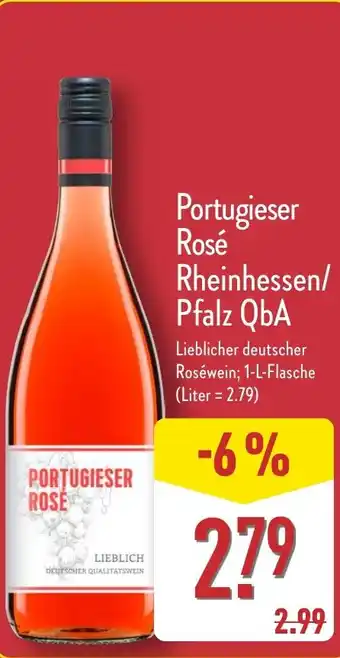 Aldi Nord Portugieser Rosé Rheinhessen/ Pfalz QbA Angebot