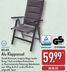 Aldi Nord BELAVI Alu-Klappsessel Angebot