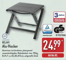 Aldi Nord BELAVI Alu-Hocker Angebot