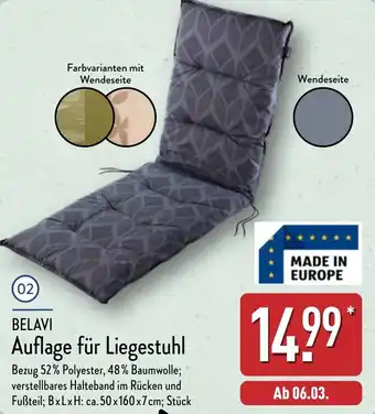 Aldi Nord BELAVI Auflage für Liegestuhl Angebot