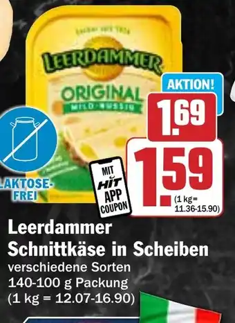 Hit Leerdammer Schnittkäse in Scheiben Angebot