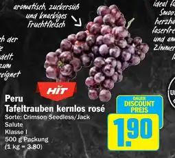 Hit Peru Tafeltrauben kernlos rosé Angebot