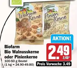 Hit Biofarm Bio Walnusskerne oder Pinienkerne Angebot