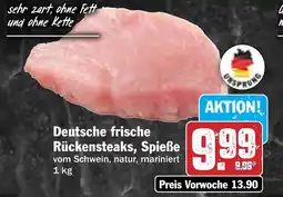 Hit Deutsche frische Rückensteaks, Spieße Angebot