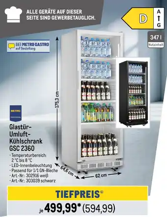 METRO METRO PROFESSIONAL Glastür- Umluft- Kühlschrank GSC 2360 Angebot