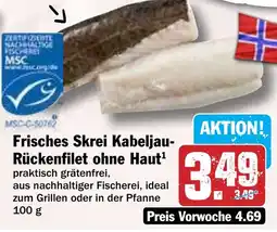 Hit Frisches Skrei Kabeljau- Rückenfilet ohne Haut Angebot