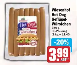 Hit Wiesenhof Hot Dog Geflügel- Würstchen Angebot