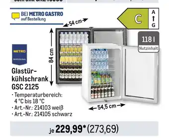 METRO METRO PROFESSIONAL Glastür- kühlschrank GSC 2125 Angebot