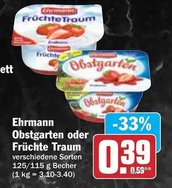 Hit Ehrmann Obstgarten oder Früchte Traum Angebot