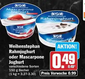 Hit Weihenstephan Rahmjoghurt oder Mascarpone Joghurt Angebot