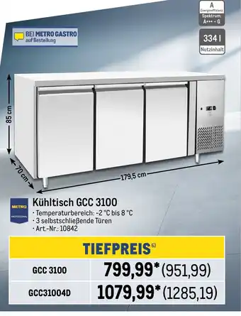 METRO METRO PROFESSIONAL Kühltisch GCC 3100 Angebot