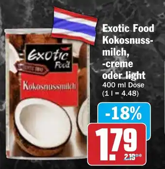 Hit Exotic Food Kokosnussmilch -creme oder light Angebot
