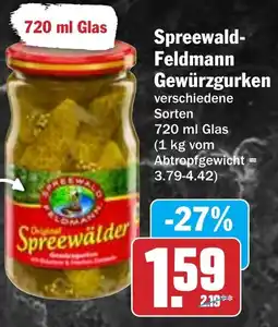 Hit Spreewald- Feldmann Gewürzgurken Angebot