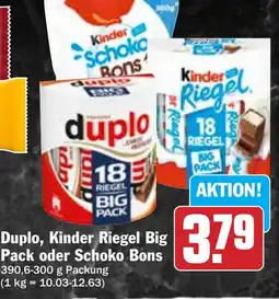 Hit Duplo, Kinder Riegel Big Pack oder Schoko Bon Angebot