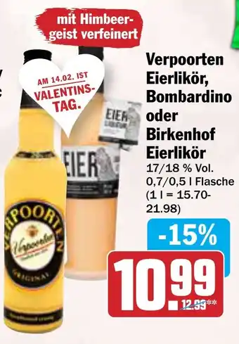 Hit Verpoorten Eierlikör, Bombardino oder Birkenhof Eierlikör Angebot