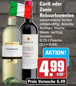 Hit Cavit oder Zonin Rebsortenweine Angebot