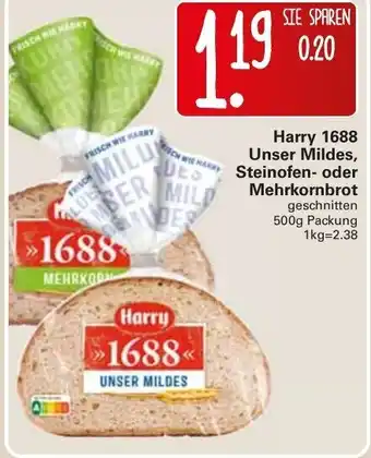 WEZ Harry 1688 Unser Mildes, Steinofen oder Mehrkornbrot 500g Angebot