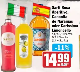 Hit Sarti Rosa Aperitivo, Canonita de Naranjas oder Carissima Limoncello Angebot