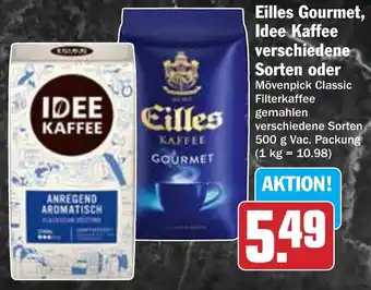 Hit Eilles Gourmet, Idee Kaffee verschiedene Sorten oder Mövenpick Classic Angebot