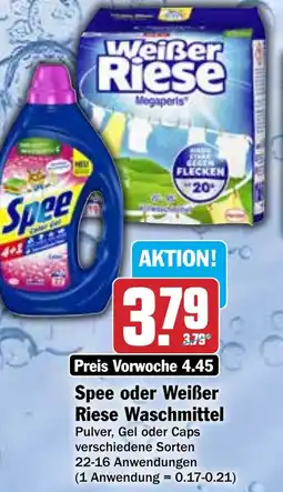 Hit Spee oder Weißer Riese Waschmittel Angebot