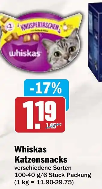 Hit Whiskas Katzensnacks Angebot