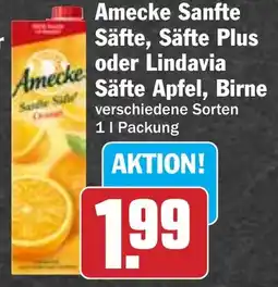 Hit Amecke Sanfte Säfte, Säfte Plus oder Lindavia Säfte Apfel, Birne Angebot