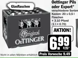 Hit Oettinger Pils oder Export Angebot