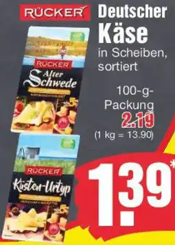 Edeka RÜCKER Deutscher Käse Angebot