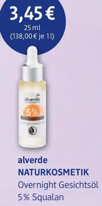 dm drogerie alverde NATURKOSMETIK Overnight Gesichtsöl Angebot