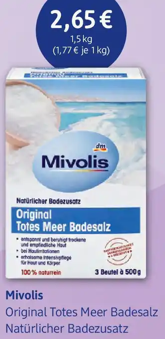 dm drogerie Mivolis Original Totes Meer Badesalz Angebot