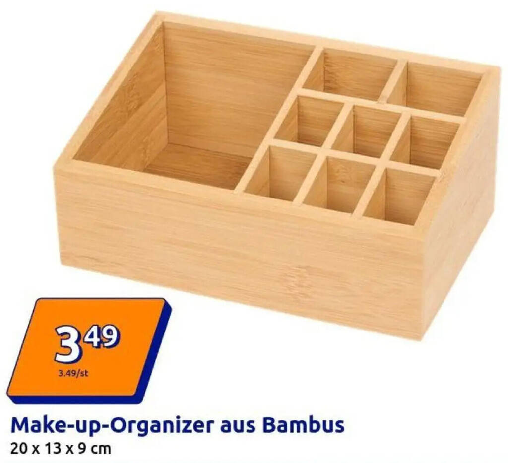 Make-up-Organizer aus Bambus Angebot bei Action