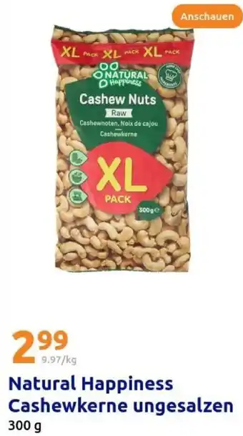 Action Natural Happiness Cashewkerne ungesalzen Angebot