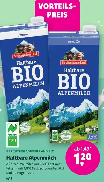 Biomarkt BERCHTESGADENER LAND BIO Haltbare Alpenmilch Angebot