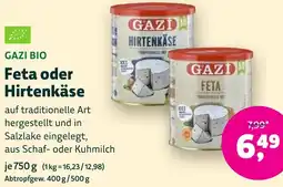 Biomarkt GAZI BIO Feta oder Hirtenkäse Angebot