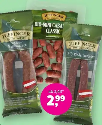 Biomarkt JUFFINGER BIO-METZGEREI Tiroler Wurstspezialitäten Angebot