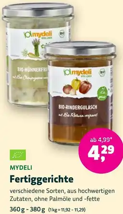 Biomarkt MYDELI Fertiggerichte Angebot