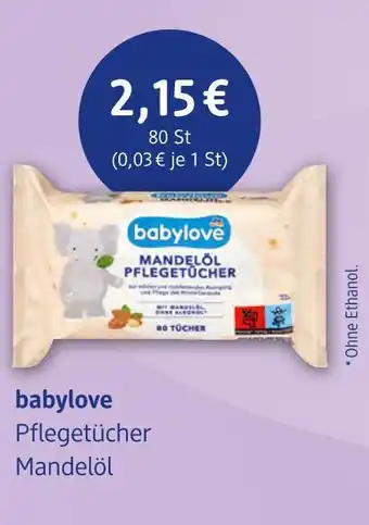 dm drogerie Babylove pflegtücher mandelöl Angebot