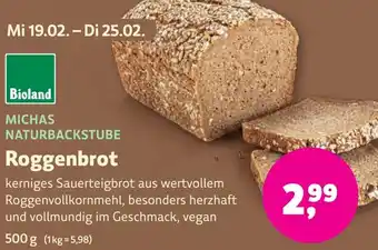 Biomarkt MICHAS NATURBACKSTUBE Roggenbrot Angebot