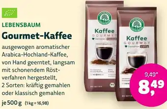 Biomarkt LEBENSBAUM Gourmet-Kaffee Angebot