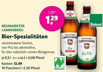 Biomarkt NEUMARKTER LAMMSBRÄU Bier-Spezialitäten Angebot