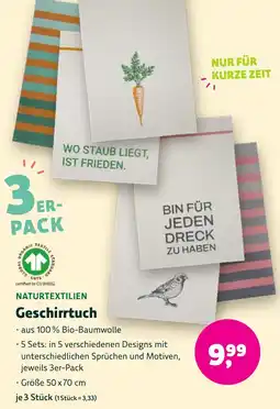 Biomarkt NATURTEXTILIEN Geschirrtuch Angebot