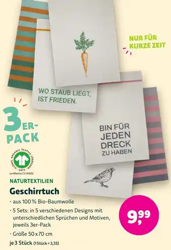 Biomarkt NATURTEXTILIEN Geschirrtuch Angebot