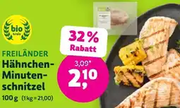 Biomarkt FREILÄNDER Hähnchen Minutenschnitzel Angebot