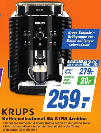 K+B Expert KRUPS Kaffeevollautomat EA 81R8 Arabica Angebot