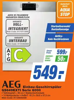 K+B Expert AEG Einbau-Geschirrspüler GS649EXTI Serie 6000 Angebot