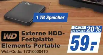 K+B Expert WD Externe HDD- Festplatte Elements Portable Angebot